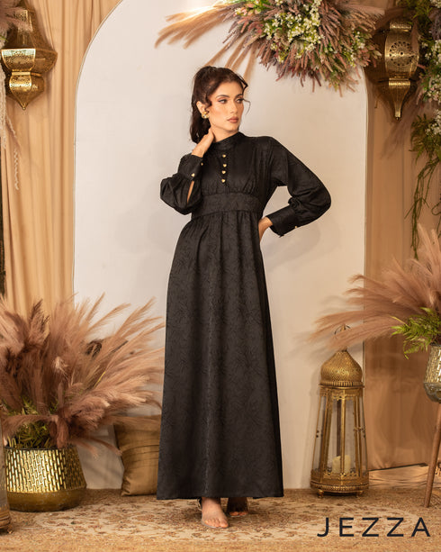 Satin Long Dress Long Sleeves 59291
